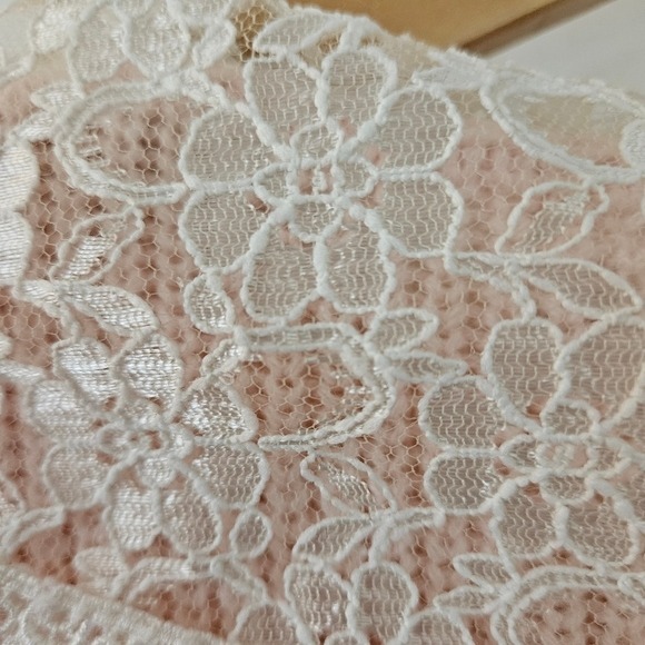 80s Vintage Impromptu Pastel Pink Lace Collar Sweater Womens 36 Large - Picture 2 of 5